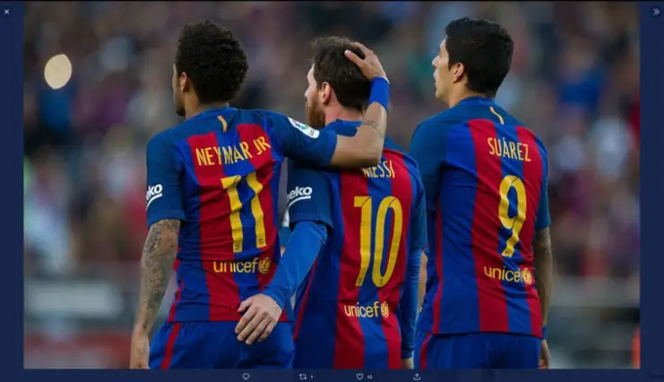 Combien de buts le trio MSN a-t-il marqué en une seule saison (2014-2015), toutes compétitions confondues ?